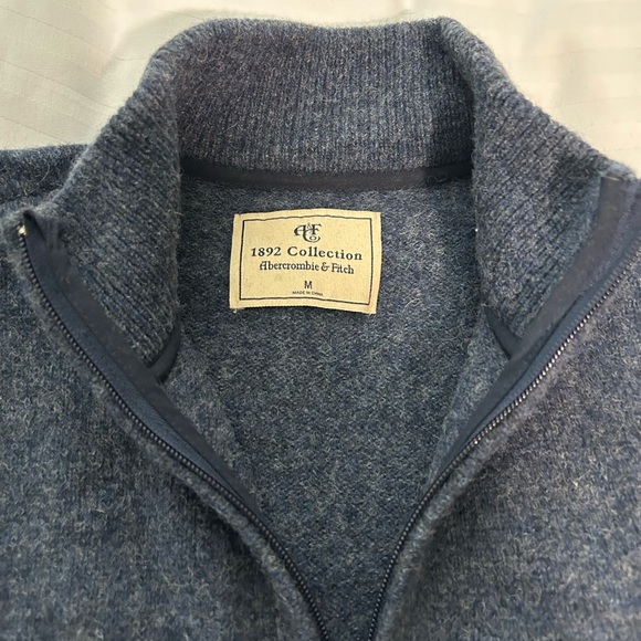 Abercrombie and Fitch 1892 Collection Men’s Wool Quarter Zip Sweater - M - Picture 7 of 8